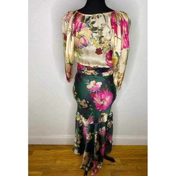 Love Sam Womens Sheath Dress Multicolor Floral V Neck Empire Waist XS New‎ - Picture 3 of 11